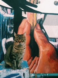 The cat is not part of the Graffiti